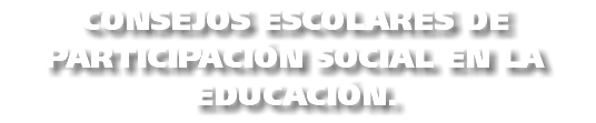 CONSEJOS ESCOLARES DE PARTICIPACIÓN SOCIAL EN LA EDUCACIÓN.